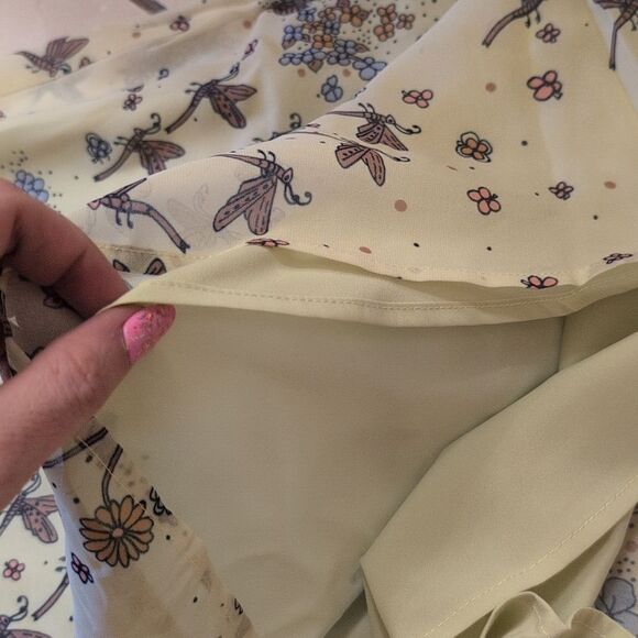 NWT ModCloth Your Flowing Places Maxi Dress Yellow Dragonfly print size 4 - Picture 5 of 12